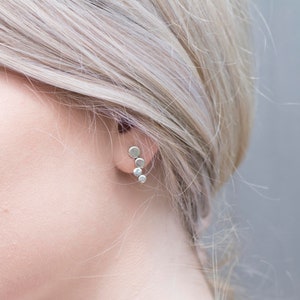 Sterling Silver Four Pebble Stud Earrings image 1