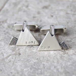 Personalised Silver Mountain Cuff links image 3