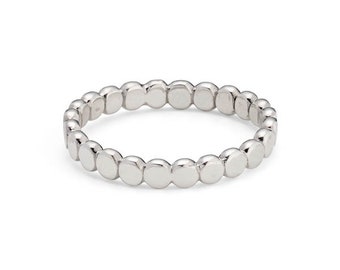 Pebble Stacking Ring, Sterling Silver Pebble Ring, Stackable Silver Bobble Ring, Handmade in Scotland