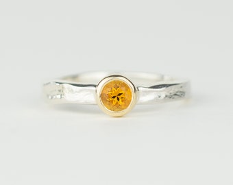 Esme Citrine Mixed Metals Textured Ring