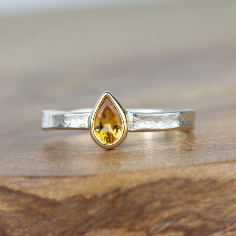 Citrine Teardrop Alice November Birthstone Ring image 1