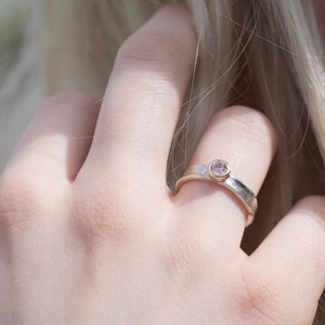 Morganite Textured Silver and Gold Matilda Storybook Ring image 3