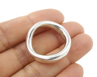 925 Sterling Silver Dome Ring: Handmade Polished Statement Band