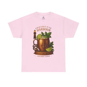 Stylish Moscow Mule Tee, Summer Party Shirt, Cocktail Lover&#39;s Apparel, Gift for Friends, Vintage Drinkware Design, Cocktails at the Harbour