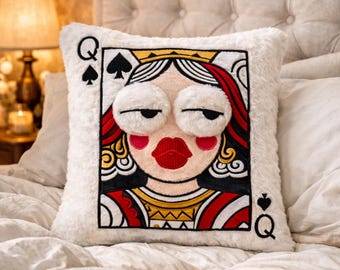 Queen of Spades Decorative Pillow for Bed, Sofa & Stylish Interiors