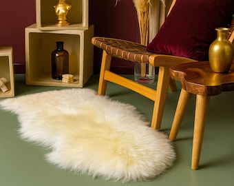 Natural 100% Sheepskin Rug – New Home Gift (41 in × 23 in) with a Personalized Message