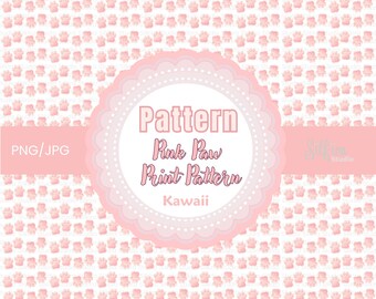 Pink Paw Print Pattern: Kawaii Pet Digital Paper (PNG JPG PDF)