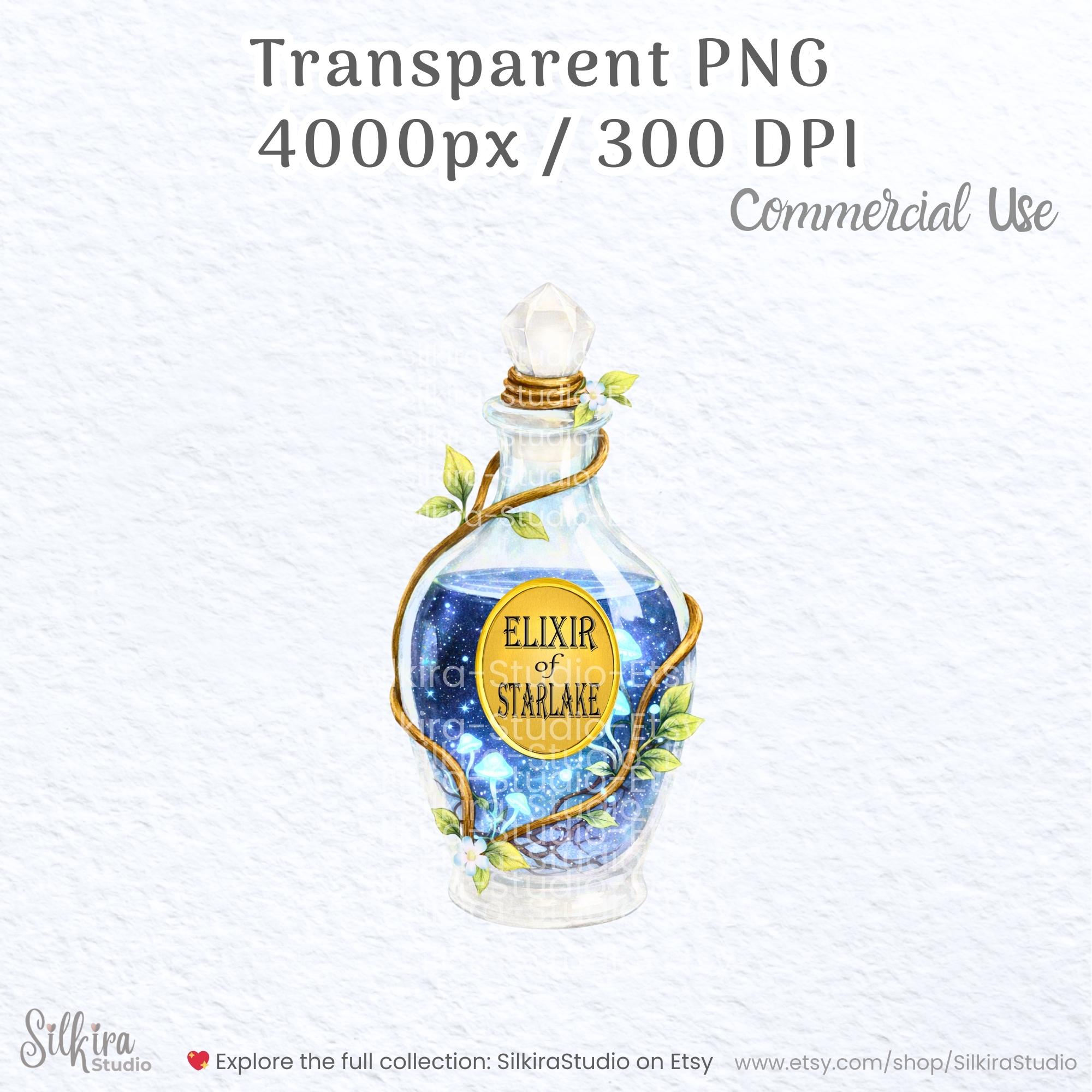 Elixir Transparent Background Elixir Bottles PNG – Botanical Alchemy Watercolor Potion Clipart ...