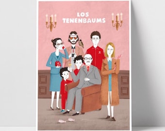 Print The Tenenbaums Wes Anderson - Illustration by Nuria Diaz