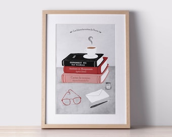 DIGITAL - My favourite books - Custom Illustration - booklovers