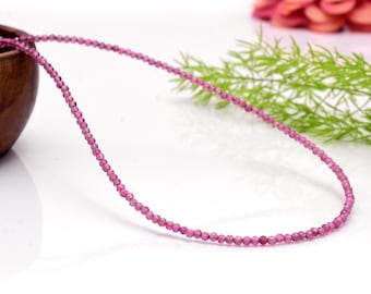 AA+ Grade Pink Tourmaline Beaded Minimalist Choker, 2mm Tiny Pink Gemstone Beads Necklace, Waterproof Crystal Choker, Healing Jewelry Gift