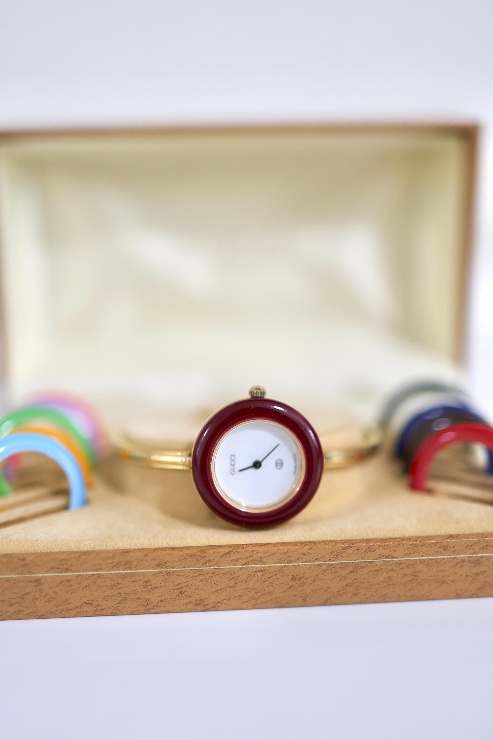 Rare Vintage Gucci Bezel Watch 11/12, Women's Swiss Made Designer