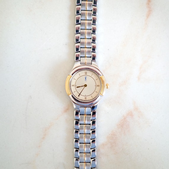 Vintage YSL Two-tone Gold Silver Watch: Luxury Designer  display picture 1
