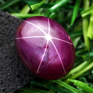 Rubino stellato naturale, cabochon ovale da 10,90 ct, 12 x 9 mm, asterismo a sei raggi, gemma di rubino sciolta per anello, ciondolo, gioiello, pietra portafortuna di luglio