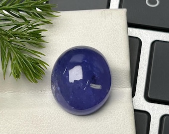 Natural Tanzanite Oval Cabochon: Violet Blue Loose Gemstone for Jewelry Making (16x14 MM)
