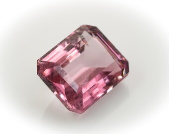 Baby Pink Tourmaline Gemstone, Handmade Octagon Faceted Cut (10x7mm, 3.40 Carat)