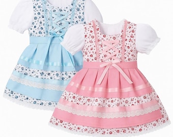 Vestido Dirndl para Bebê: Fantasia Oktoberfest da Baviera com Blusa e Avental