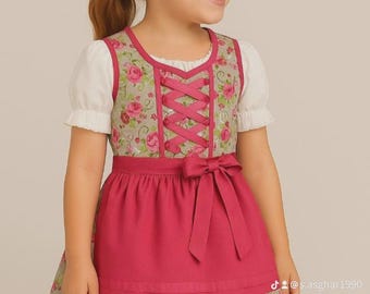Simple Kids Dirndl Dress | Affordable German Costume | Dirndl & Apron Set