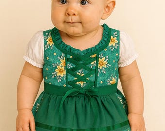 Vestido Dirndl Infantil | Dirndl Macio e Confortável para Crianças | Roupa Oktoberfest para Meninas