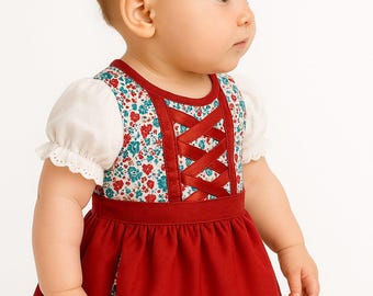 Vestido Dirndl Infantil | Dirndl Macio e Confortável para Crianças | Roupa Oktoberfest para Meninas