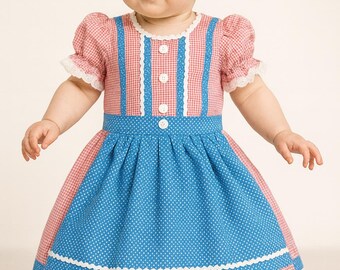 Vestido Dirndl tradicional para bebês | Roupa alemã infantil macia | Vestido para Oktoberfest