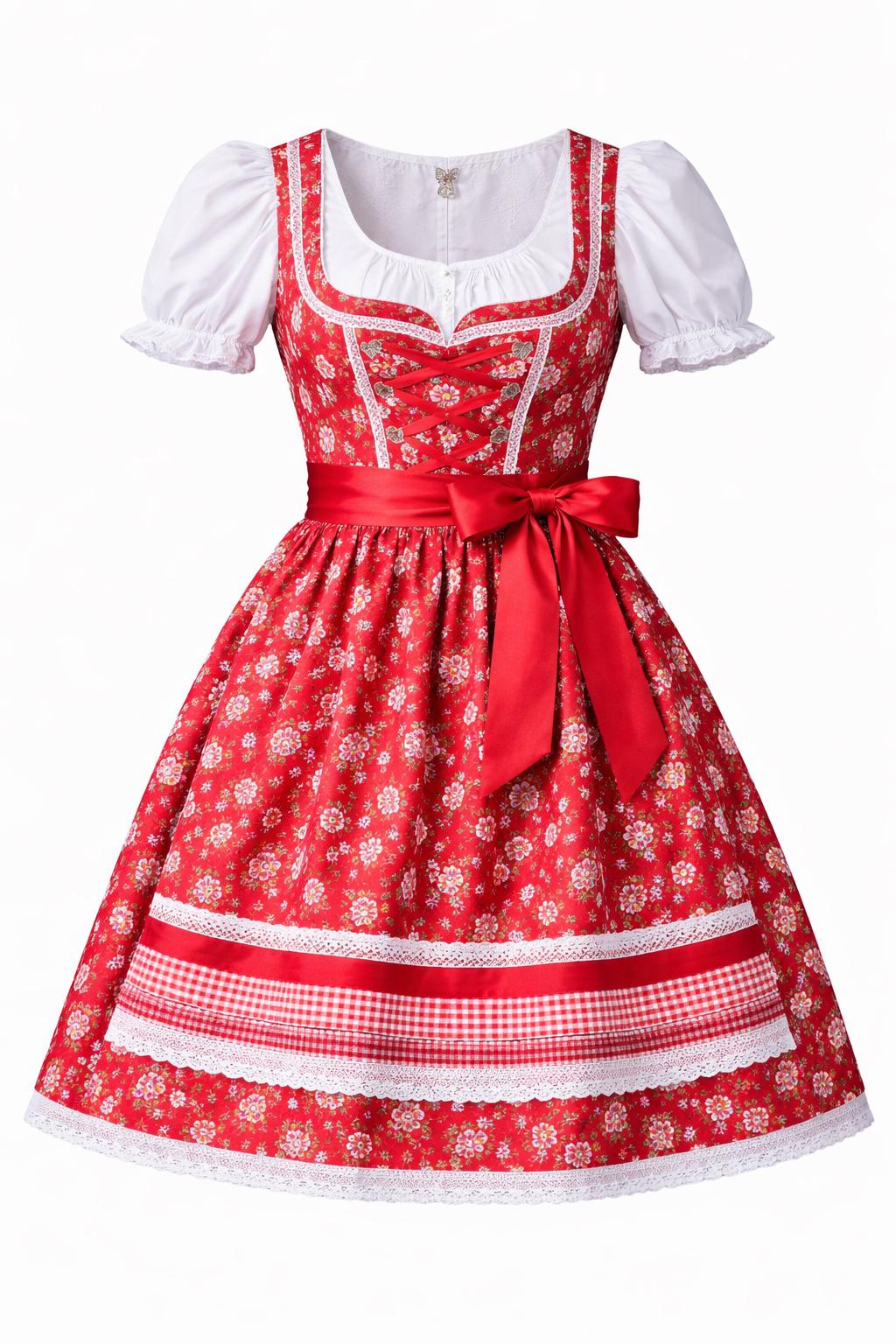 bavarian ladies dress Traditional German Outfit Dirndl Set For Girls – Includes Apron & Lace Headband, Perfect For Oktoberfest & Festivals Swatch:#f2f0ec