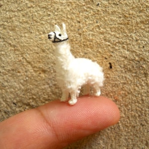 Mini White Llama - Micro Amigurumi Crochet Stuffed Animals - Made To Order