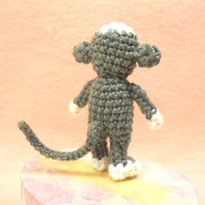 Mini Sock Monkey 2 inches Amigurumi Crochet Miniature Sock Monkey Stuffed Animal Made To Order image 4