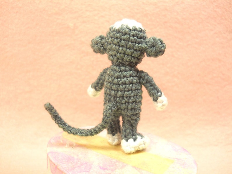 Mini Sock Monkey 2 inches Amigurumi Crochet Miniature Sock Monkey Stuffed Animal Made To Order image 4