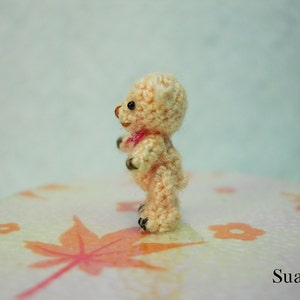 1/2 Inch Micro Miniature Bear Extreme Tiny Thread Crochet Mohair Teddy Bear Stuff Animal Made To Order image 3