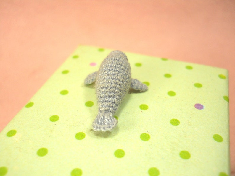 Micro Mini Manatee Tiny Crochet Amigurumi Stuffed Animal Made to Order image 3