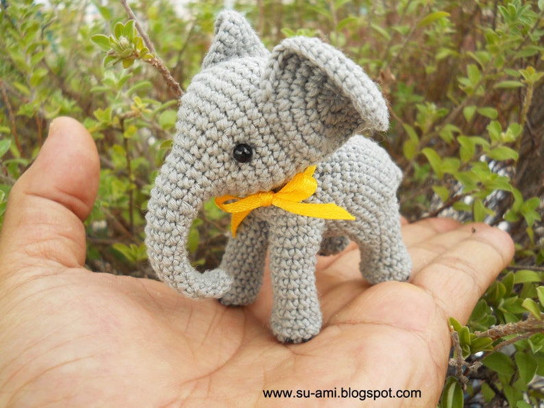 Crochet Elephant Stuff Animal Miniature Elephant Amigurumi Made To Order image 1