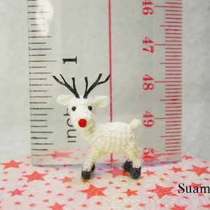 Micro Mini Amigurumi Reindeer Teeny Tiny Crochet Miniature Animals Made To Order image 4