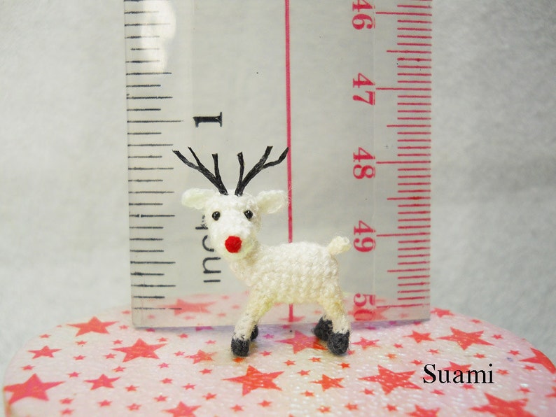 Micro Mini Amigurumi Reindeer Teeny Tiny Crochet Miniature Animals Made To Order image 4