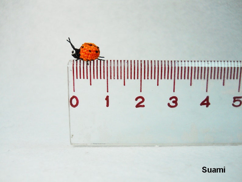 Orange Ladybug Micro Amigurumi Crochet Miniature Ladybug Made To Order image 4