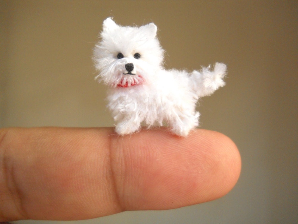 Puppenhaus Weiß West Hochland Terrier Hängende Über Miniatur Haustier Hund 1:12 
