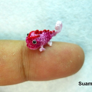 Tiny Pink Chameleon Dollhouse Miniature Chamaeleons Made To Order image 1