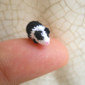 Mini Guinea Pig Amigurumi - Micro Crochet Dollhouse Miniature Animal - Made To Order