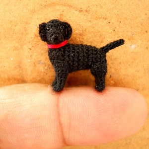 Miniature Black Labrador Retriever - Tiny Crochet Dog Stuffed Animals - Made To Order