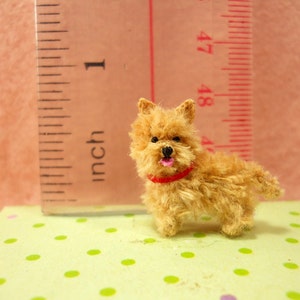 Fawn Cairn Terrier Puppy Tiny Crochet Miniature Dog Stuffed Animals Made To Order imagem 3