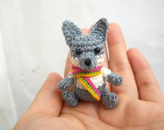 Mini Crochet Wolf - Miniature Dog Stuffed Animals - Made To Order