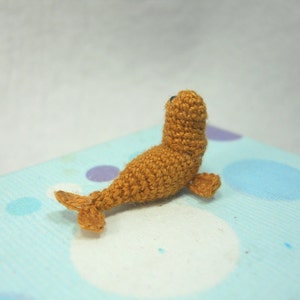 Mini Brown Seal Miniature Crochet Pinniped Stuffed Animal Made to Order image 5