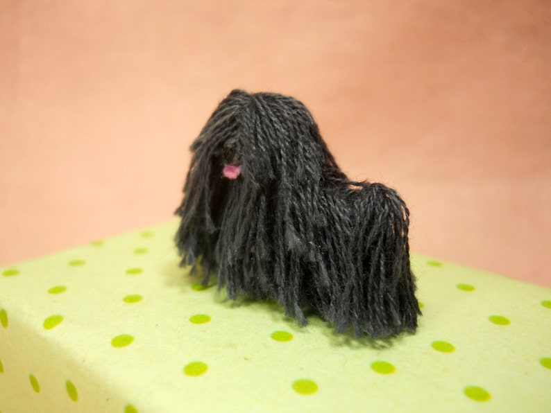 Miniature Black Puli Tiny Crochet Miniature Dog Stuffed Animals Made To Order image 3