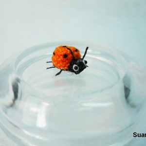 Orange Ladybug Micro Amigurumi Crochet Miniature Ladybug Made To Order image 3
