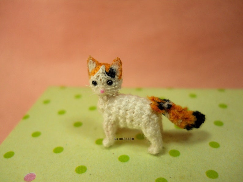 Turkish Van Cat Micro Crochet Cat Kitten, Amigurumi Cat Stuffed Animal Made to Order image 3