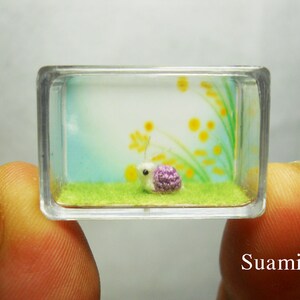 Extreme Tiny Snail Micro Crocheted Miniature Purple Snail Made To Order image 5