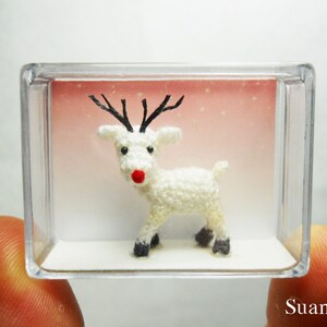 Micro Mini Amigurumi Reindeer Teeny Tiny Crochet Miniature Animals Made To Order image 5