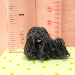 Miniature Black Puli Tiny Crochet Miniature Dog Stuffed Animals Made To Order image 2