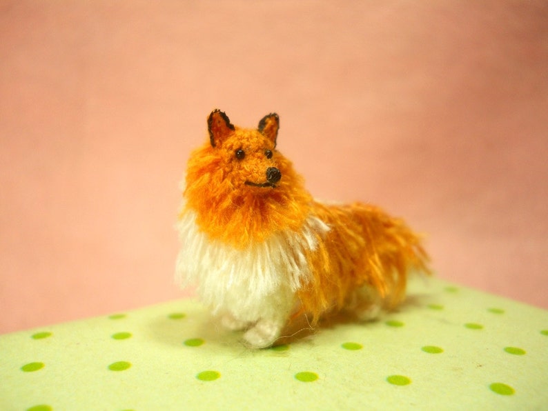 Rough Collie Tiny Crochet Miniature Dog Stuffed Animals Made To Order image 4