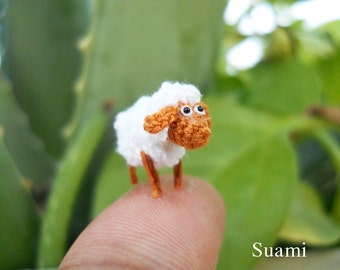 1/2 Inch Micro Mini Sheep - Tiny Amigurumi Crochet Miniature Sheep Lamb - Made To Order